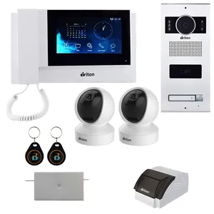 مجموعه درب باز کن تصویری کارتی هوشمند برایتون مدل  SMART یک واحدی به همراه دو عدد دوربین بی سیم IOT