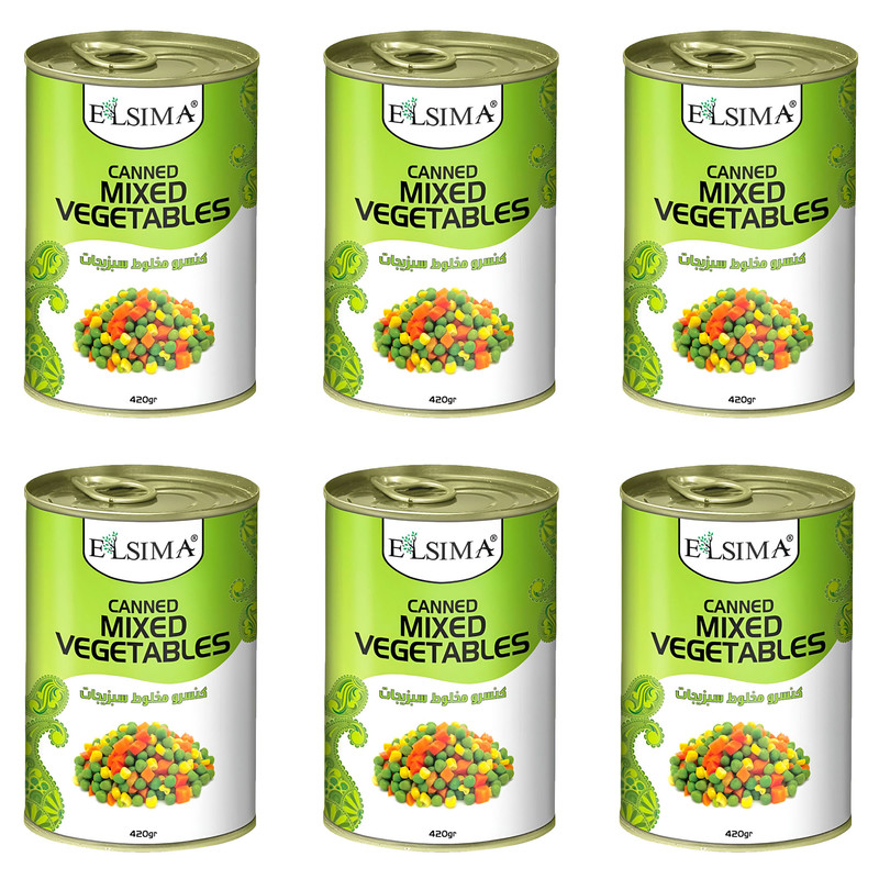 کنسرو مخلوط سبزیجات السیما - 420 گرم بسته 6 عددی
