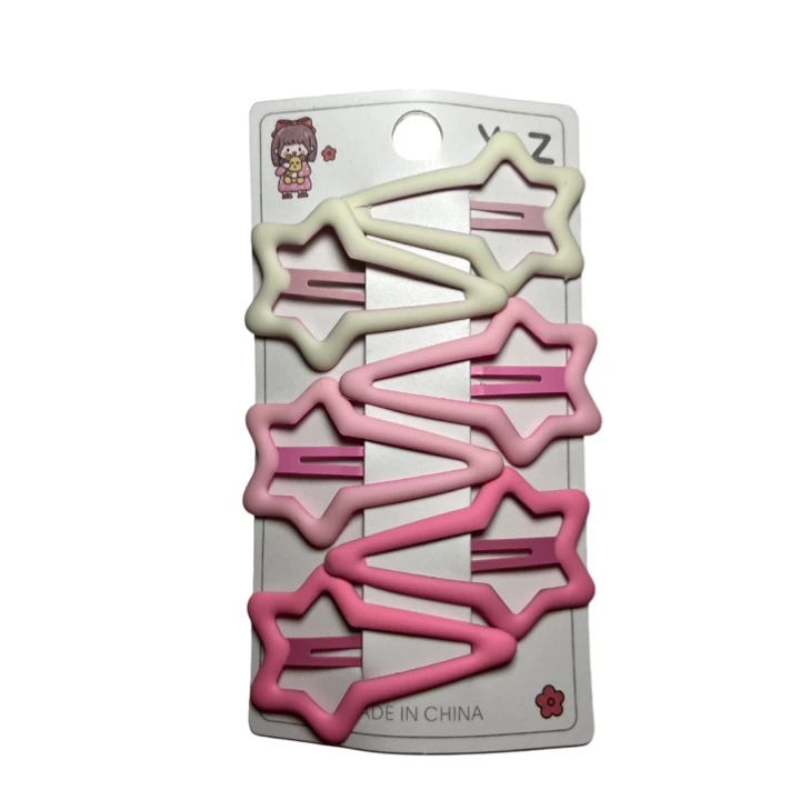 گیره مو زنانه مدل ستاره ای تق تقی مجموعه ۶ عددی