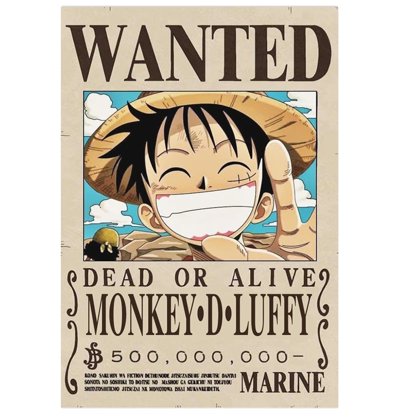 پوستر مدل تحت تعقیب وان پیس One piece طرح لوفی Luffy کد 916