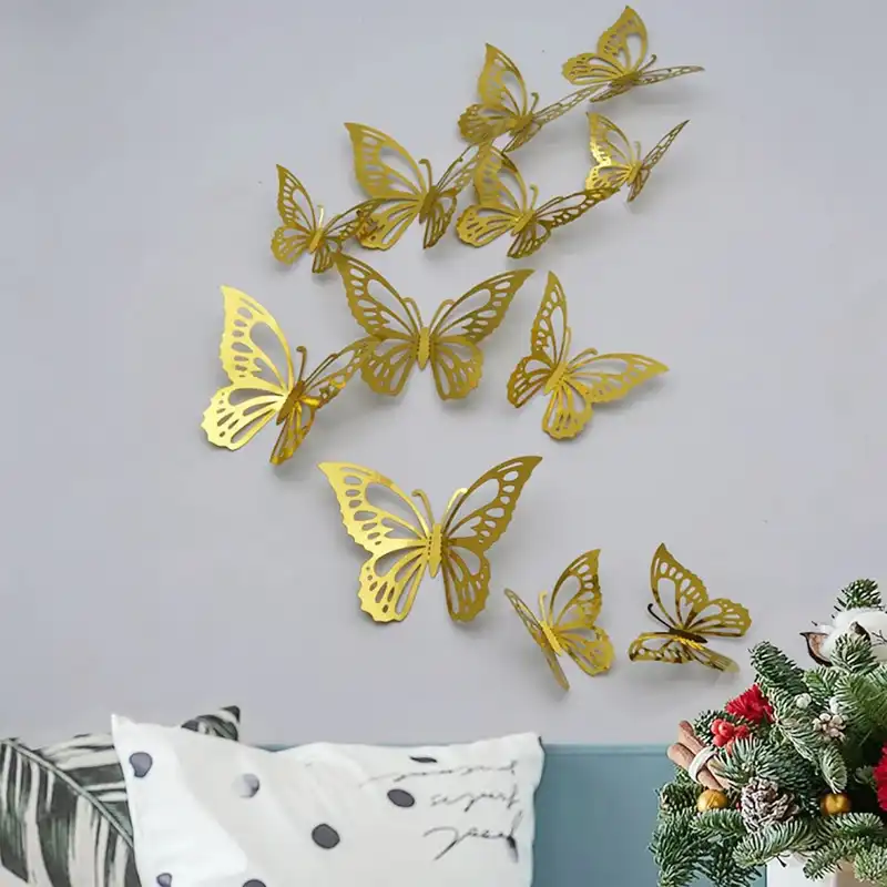 دکوری آماتیس مدل پروانه کد AM-S12 بسته 12 عددی