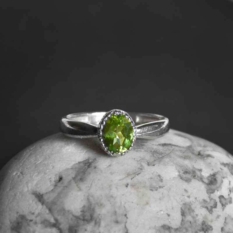 انگشتر نقره زنانه نقره جات لطفی مدل زبرجد کد ANZS03E05