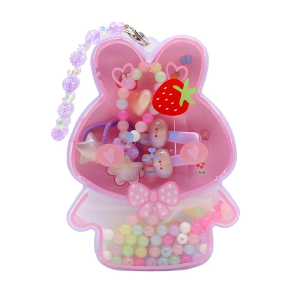 ست کش و گیره مو زنانه مدل 147 خرگوش همراه با انگشتر و دستبند