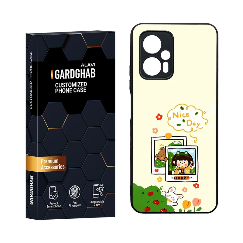 کاور گارد قاب مدل دورژله ای پشت گلس دخترانه مناسب برای گوشی موبایل شیائومی Poco X4 GT / Redmi Note 11t Pro 5G