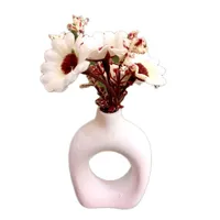 گلدان به همراه گل مصنوعی مدل دوناتی مینی