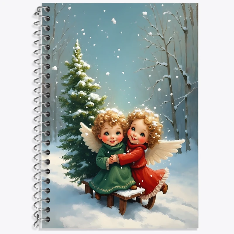 دفتر زبان 50 برگ خندالو مدل دو خط طرح فرشته ی کیوت کد F8259