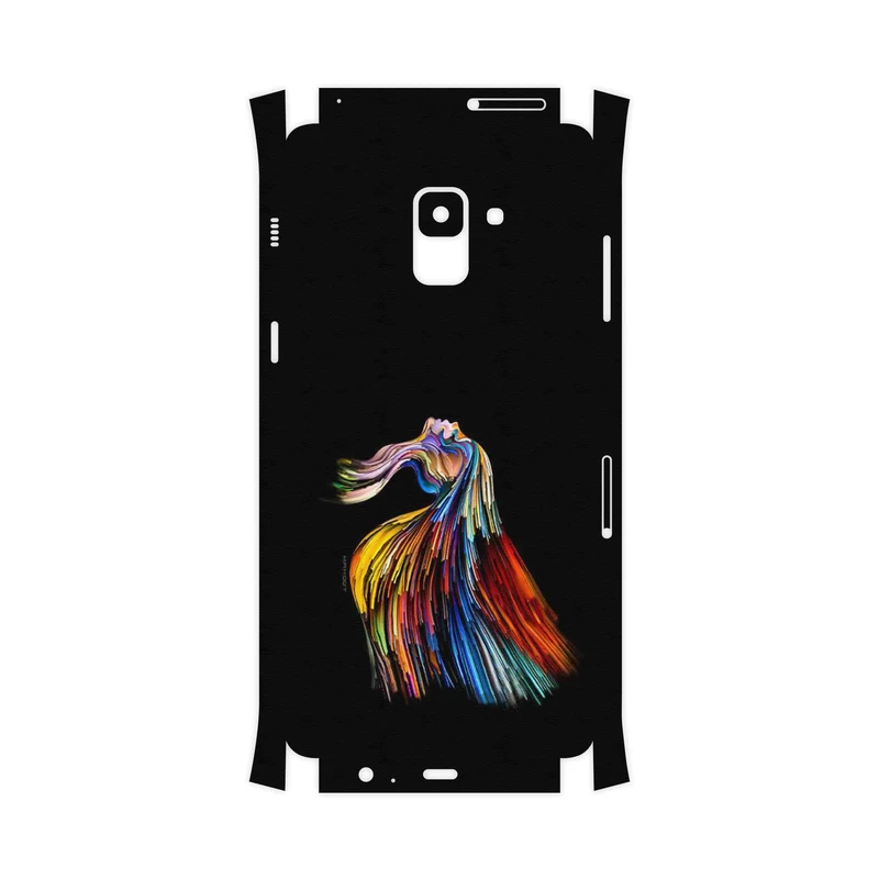 برچسب پوششی ماهوت مدل Rainbow Hair Digital Art-FullSkin مناسب برای گوشی موبایل سامسونگ Galaxy A8 Plus 2018