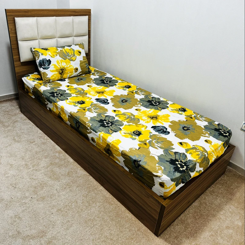 سرویس ملحفه ناتوسا مدل کالم کد 90 یک نفره دو تکه