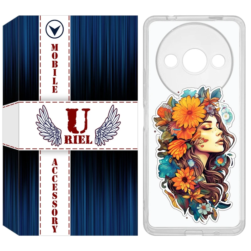 کاور یوریل مدل Clear کد 52 طرح دختر مناسب برای گوشی موبایل شیائومی Redmi A3 / A3x