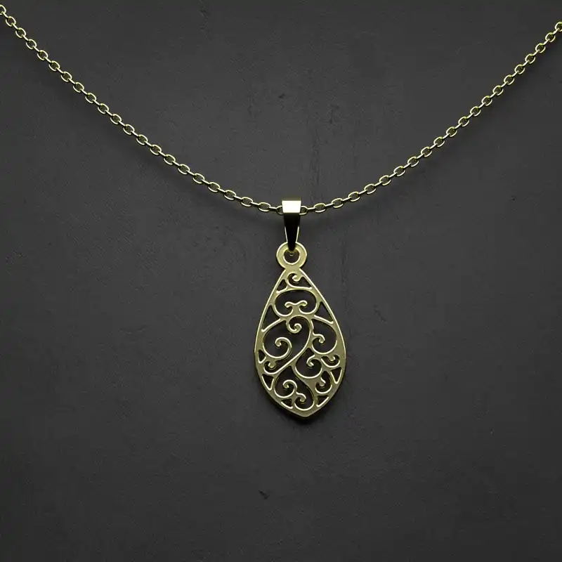 گردنبند طلا 18 عیار زنانه مدوپد مدل  طرح اسلیمی کد RR1174