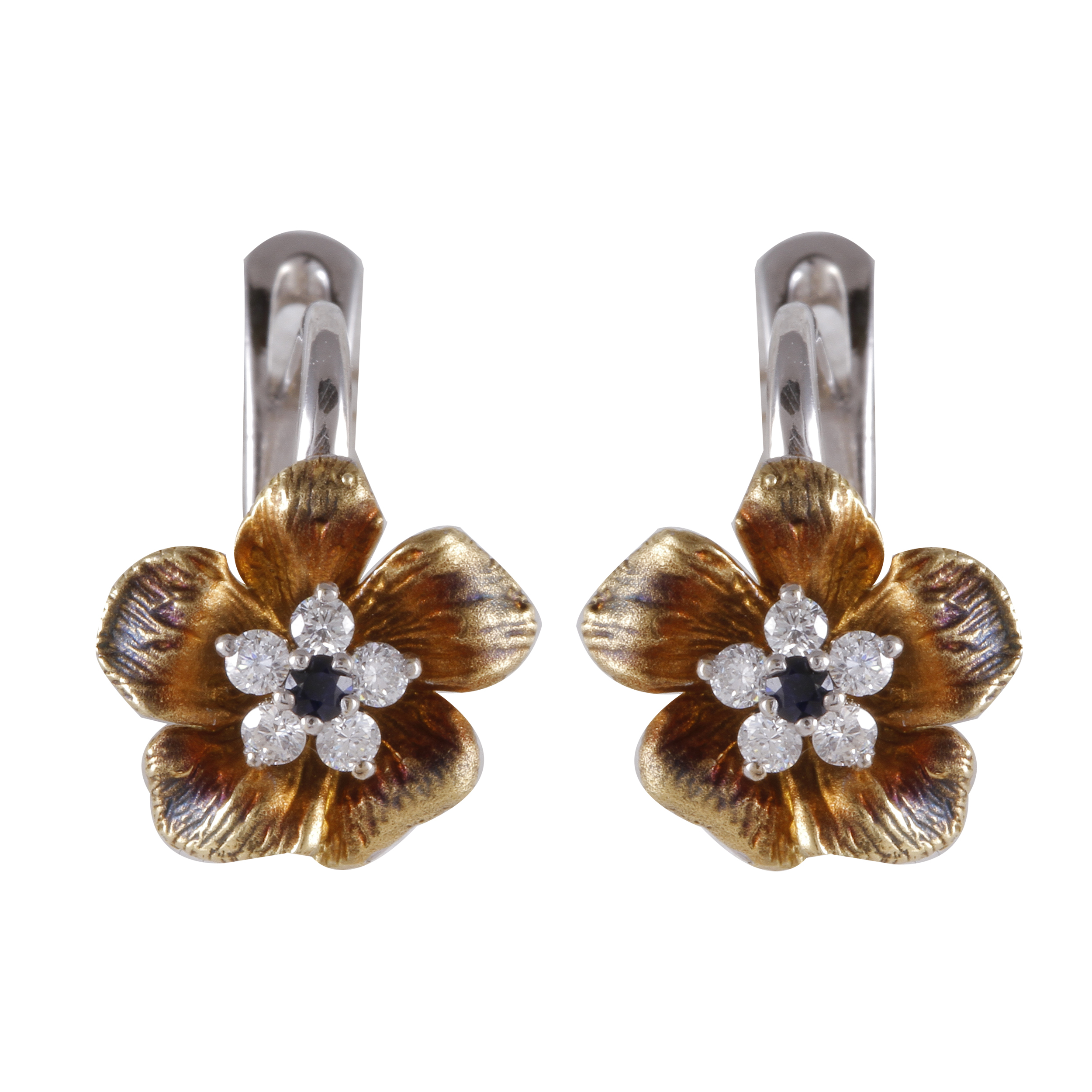 گوشواره طلا 18 عیار زنانه جواهری گاندی مدل 29131