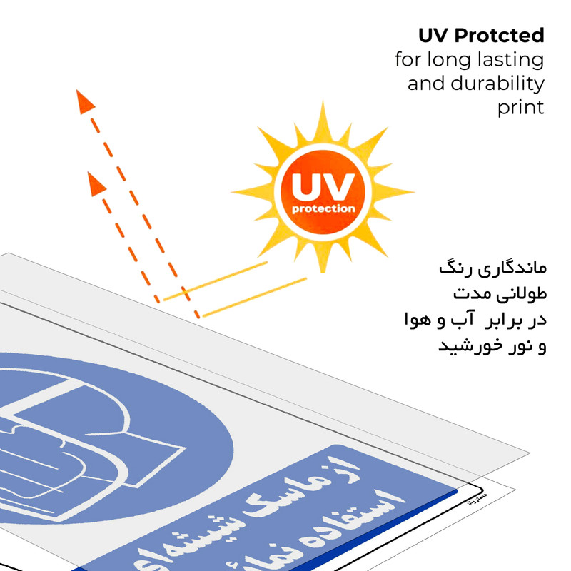 برچسب ایمنی مستر راد طرح از ماسک شیشه ای استفاده نمائید مدل HSE-OSHA-0221