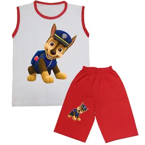 ست تاپ و شلوارک بچگانه مدل سگ نگهبان کد D01