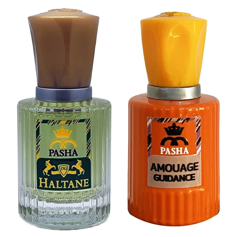 عطر جیبی پاشا مدل هالتان و آمواژ گایدنس با رایحه گرم حجم 30 میلی‌لیتر بسته 2 عددی
