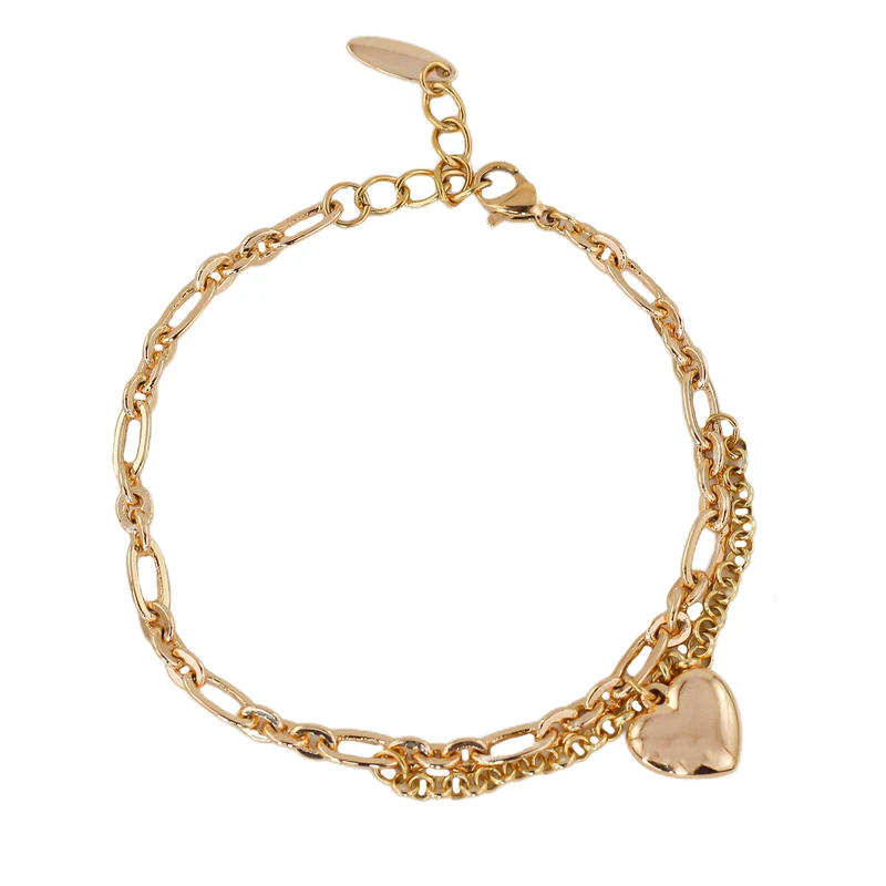 دستبند زنجیری زنانه ژوپینگ مدل قلبی کد AAD726