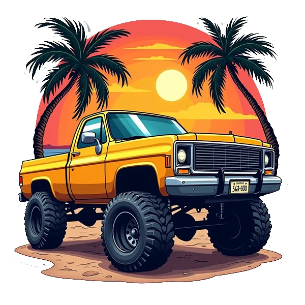  استیکر پارچه و لباس پاد آفرین طرح ماشین و منظره کد 4461