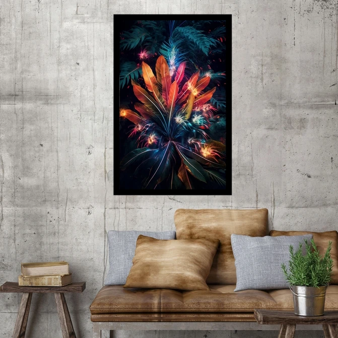 تابلو نوری بکلیت طرح منظره طبیعت و برگ رنگی مدل B-MID-18253