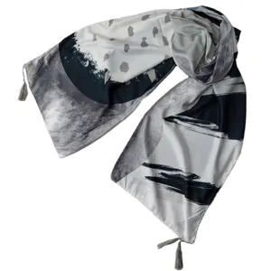 شال زنانه مدل نخی طرح آبرنگی