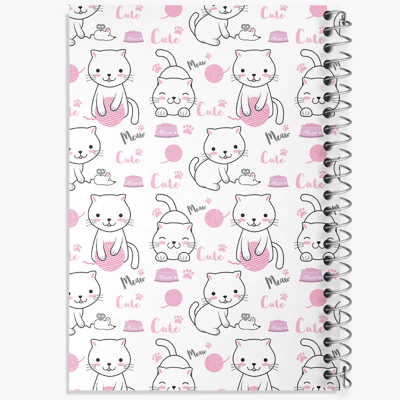 دفتر شطرنجی 50 برگ خندالو مدل پترن گربه کد N299