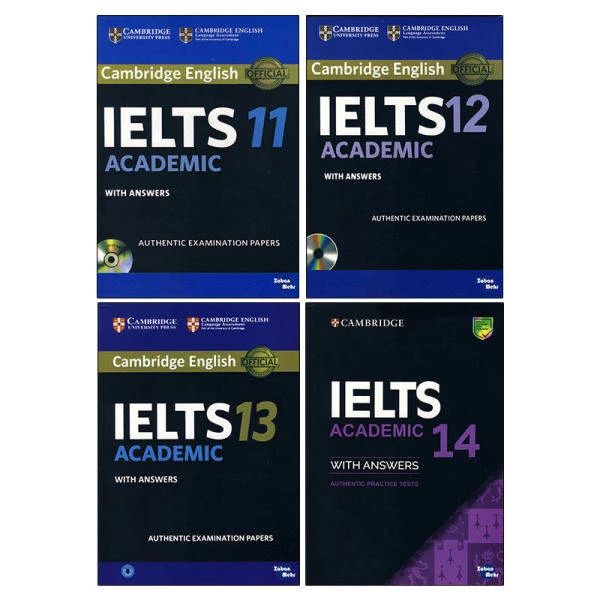 کتاب Ielts 11-14 Academic اثر جمعی از نویسندگان انتشارات Cambridge چهار جلدی