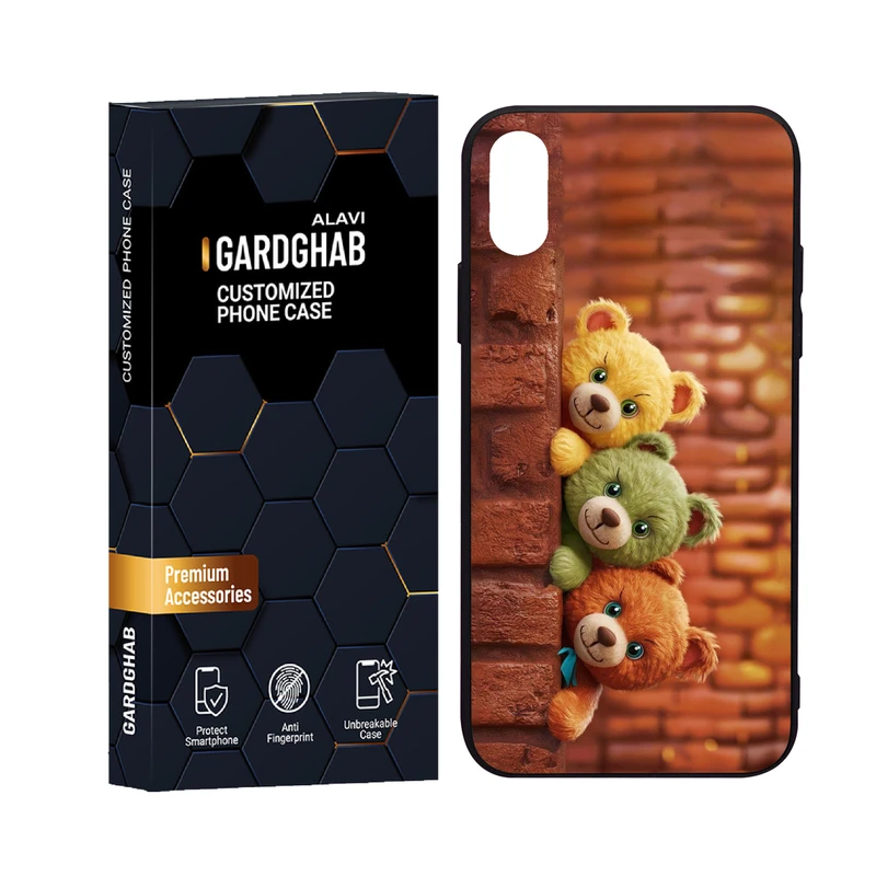 کاور گارد قاب علوی مدل دورژله ای پشت گلس کارتنی و انیمه مناسب برای گوشی موبایل اپل iPhone X / XS