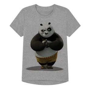 تی شرت آستین کوتاه پسرانه مدل پاندای کونگ فو کار کد SH15 رنگ طوسی