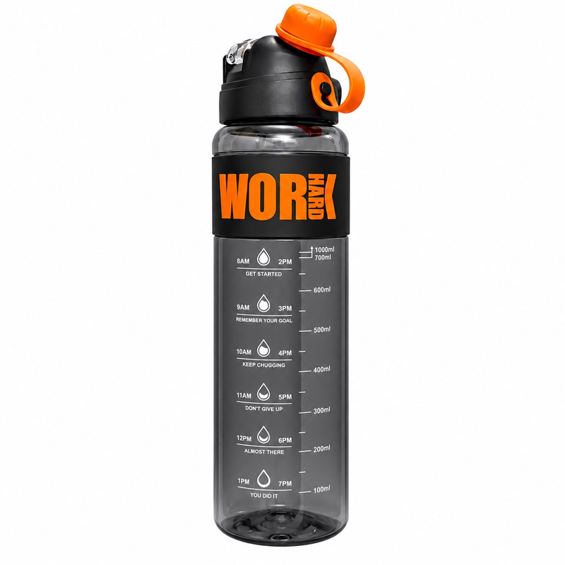 قمقمه ورزشی مدل work hard با گنجایش ۱۰۰۰ میلی لیتر 