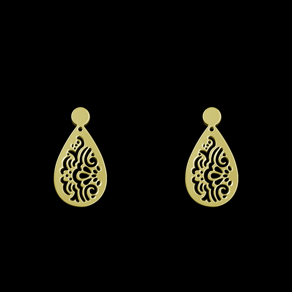 گوشواره طلا 18 عیار زنانه مدوپد مدل هندسی کد GA1-14185