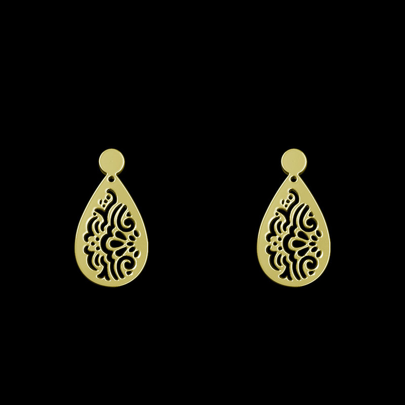 گوشواره طلا 18 عیار زنانه مدوپد مدل هندسی کد GA1-14185