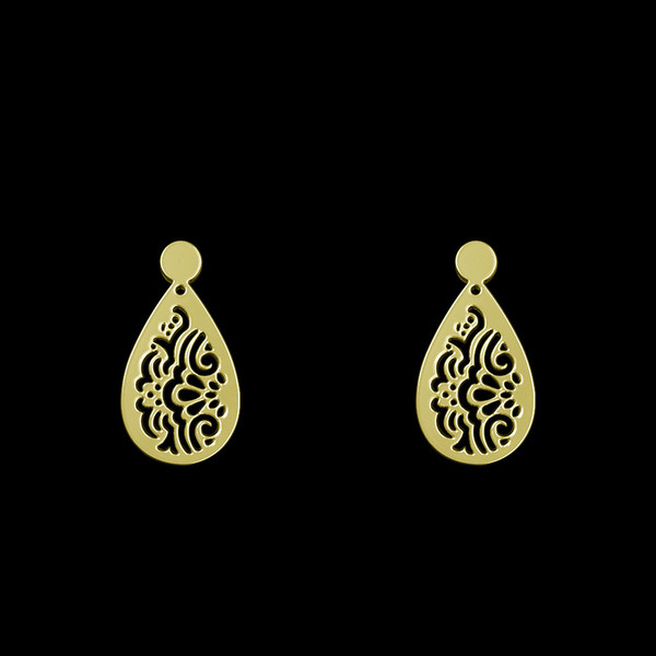 گوشواره طلا 18 عیار زنانه مدوپد مدل هندسی کد GA1-14185