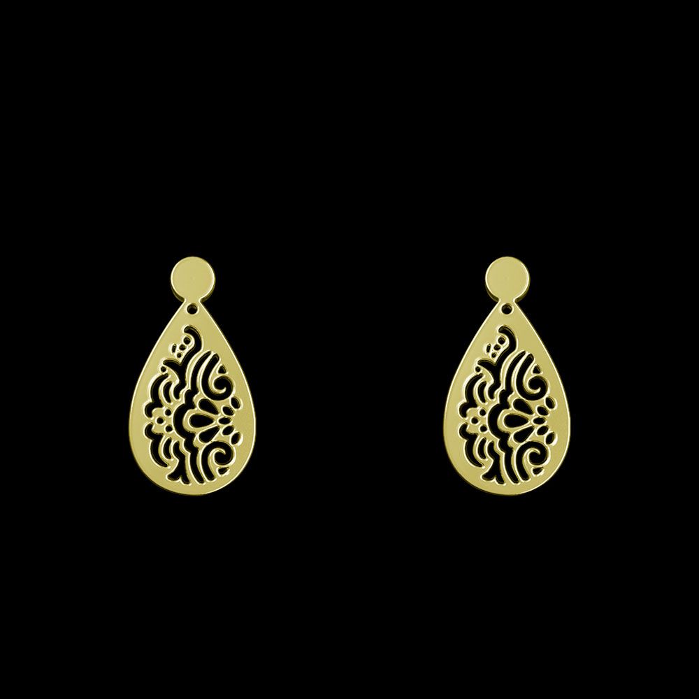 گوشواره طلا 18 عیار زنانه مدوپد مدل هندسی کد GA1-14185 -  - 1