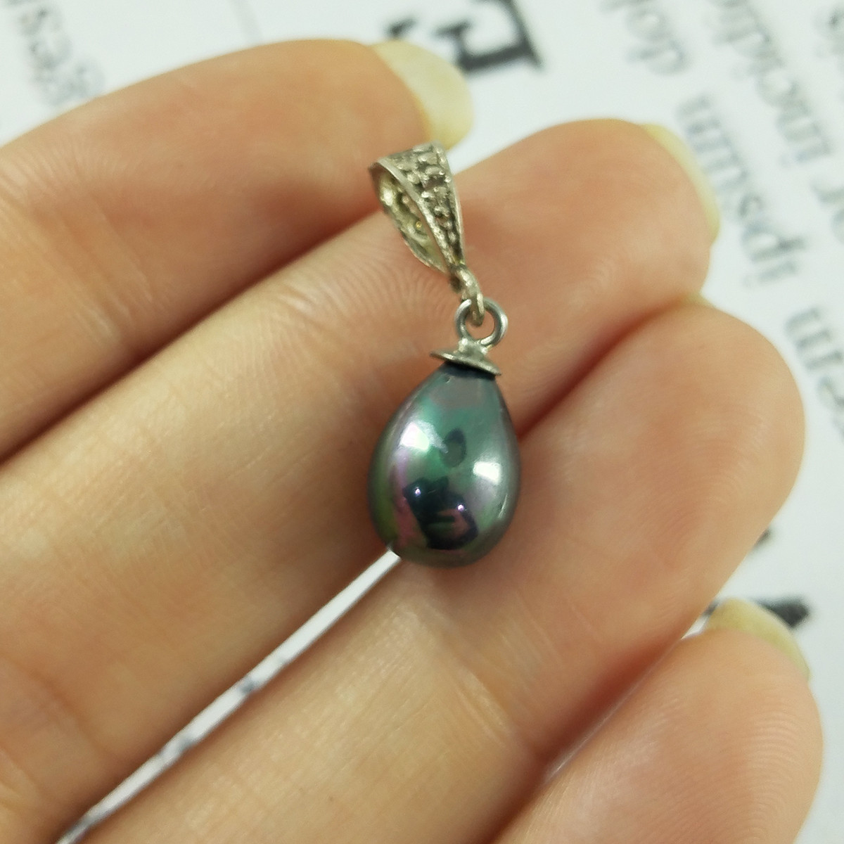 آویز گردنبند نقره زنانه سلین کالا مدل مروارید کد 124