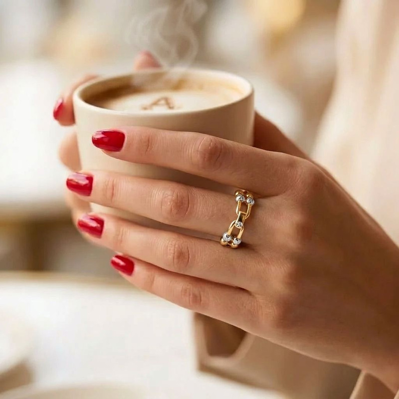 انگشتر طلا 18 عیار زنانه طلای کامک مدل D80 - 2