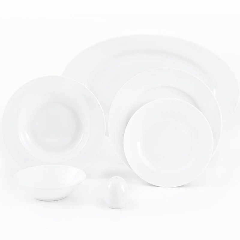 سرویس غذاخوری 28 پارچه چینی زرین ایران سری ایتالیا اف مدل White 2 درجه عالی