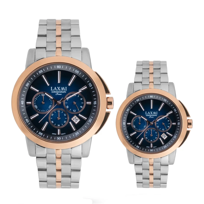 ست ساعت مچی عقربه‌ای کوارتز زنانه و مردانه لاکسمی مدل 8552/8