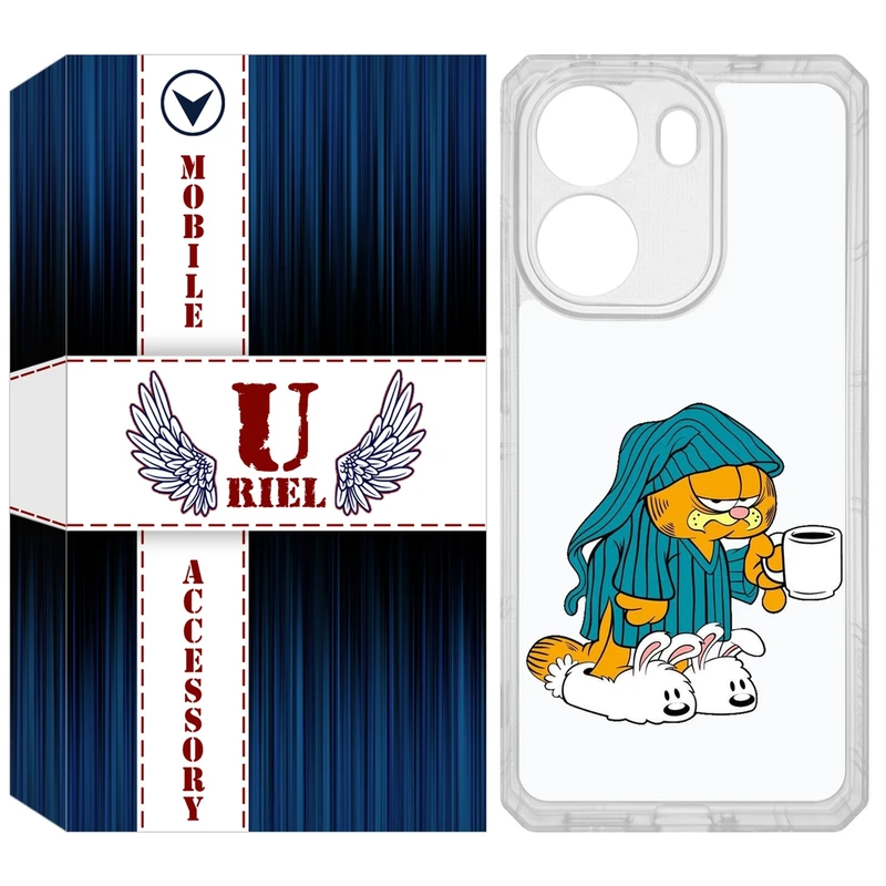 کاور یوریل مدل Clear کد 72 طرح گارفیلد مناسب برای گوشی موبایل شیائومی Poco X7 Pro