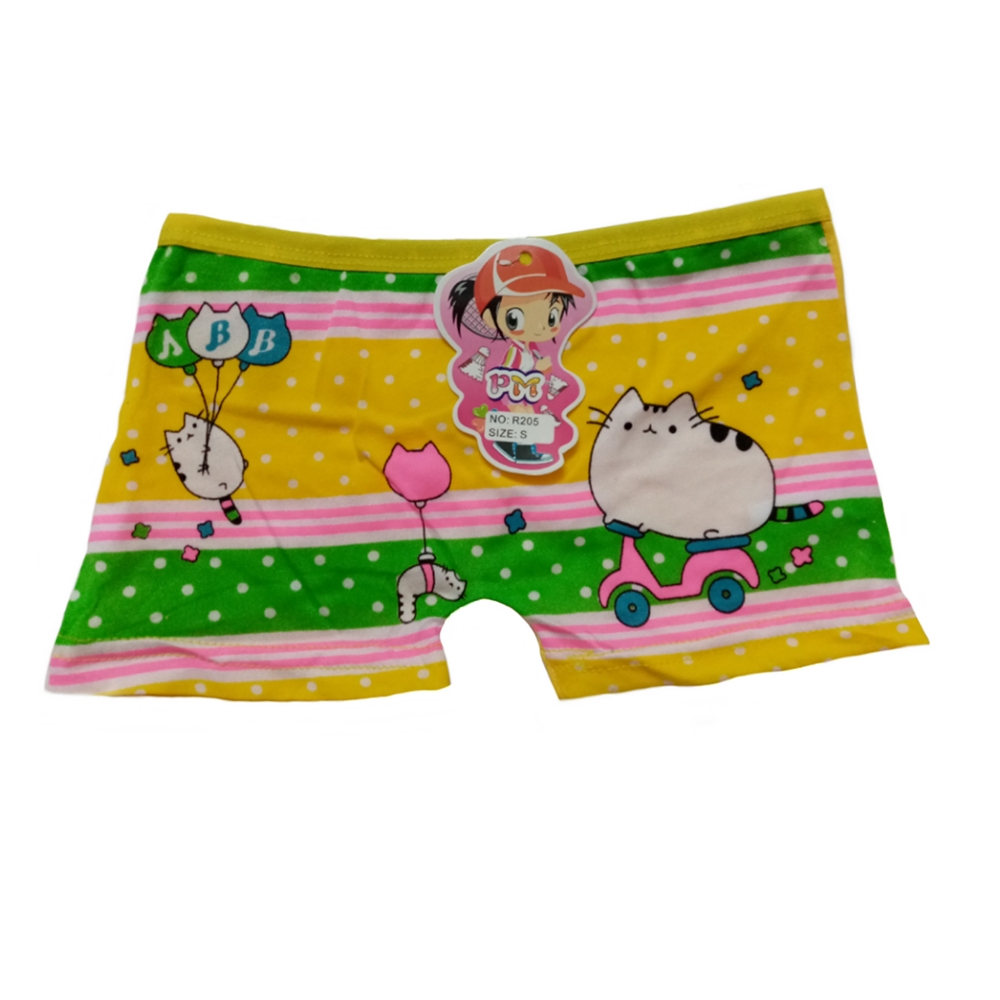 شورت دخترانه مدل گربه رنگ زرد