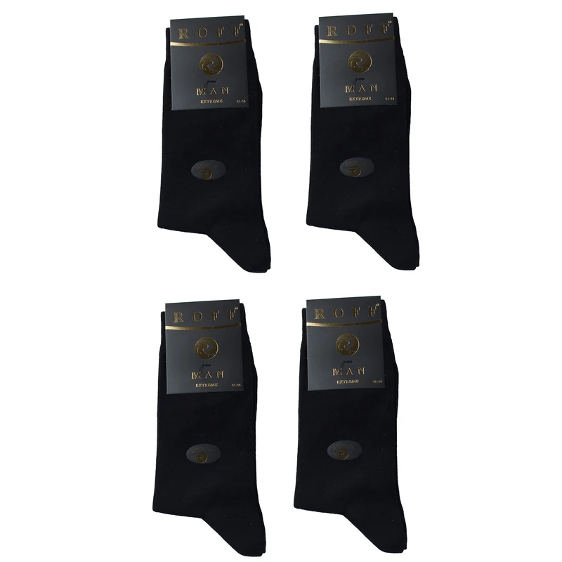 جوراب ساق بلند مردانه رووف مدل پنبه اعلا بسته ۴ عددی