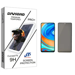 JF Diamond glass Privacy Screen Protector For Xiaomi شیائومی Redmi Note 9 Pro