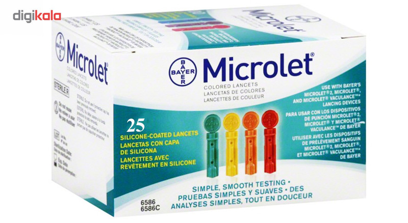 سوزن تست قند خون 25 عددی بایر مدل Microlet