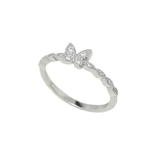 انگشتر نقره زنانه مدل پروانه  کد 10081