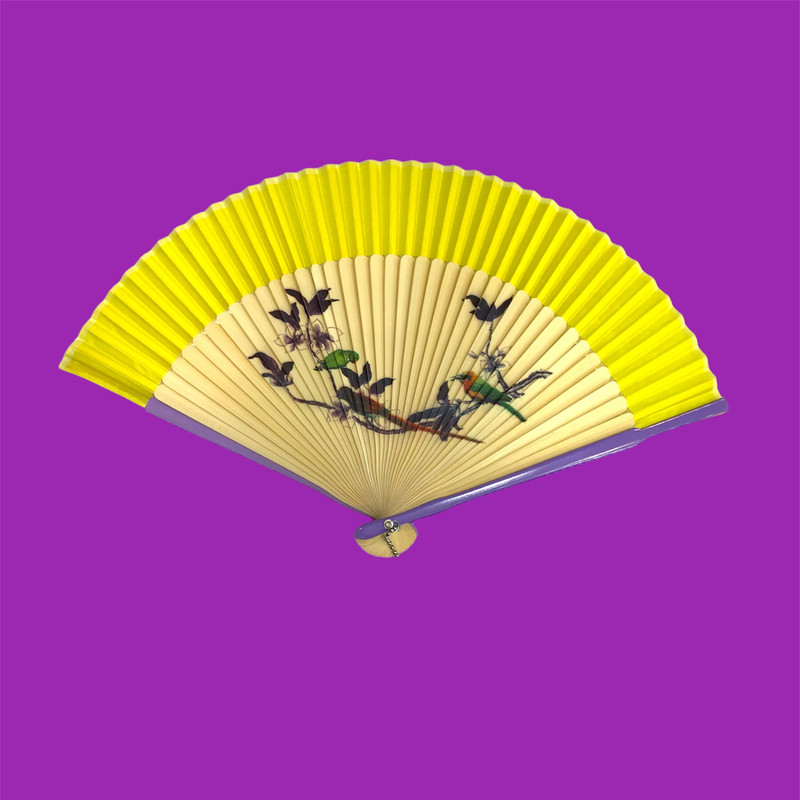 بادبزن مدل دستی فانتزی طرح طوطی