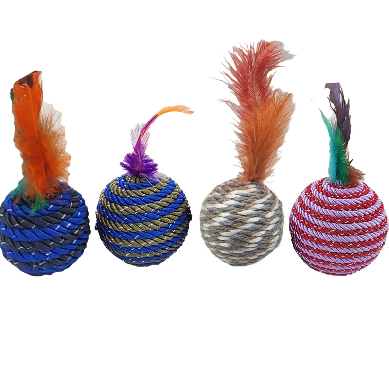 اسباب بازی سگ و گربه مدل توپ بازی کنفی رنگی بسته 4 عددی