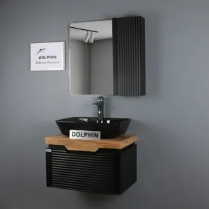 ست کابینت و روشویی دلفین مدل R19-bl به همراه آینه و باکس