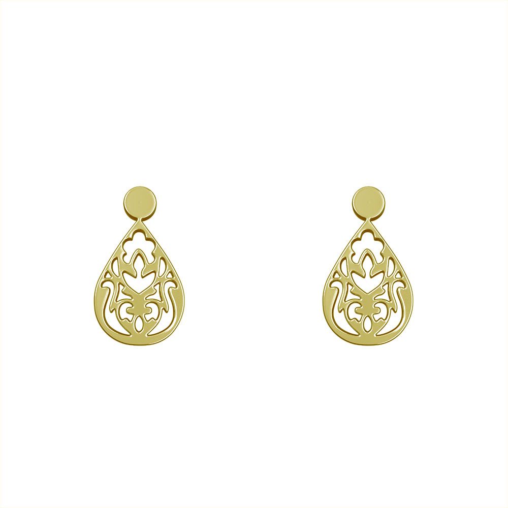 گوشواره طلا 18 عیار زنانه مدوپد مدل هندسی کد GA1-14125 -  - 2