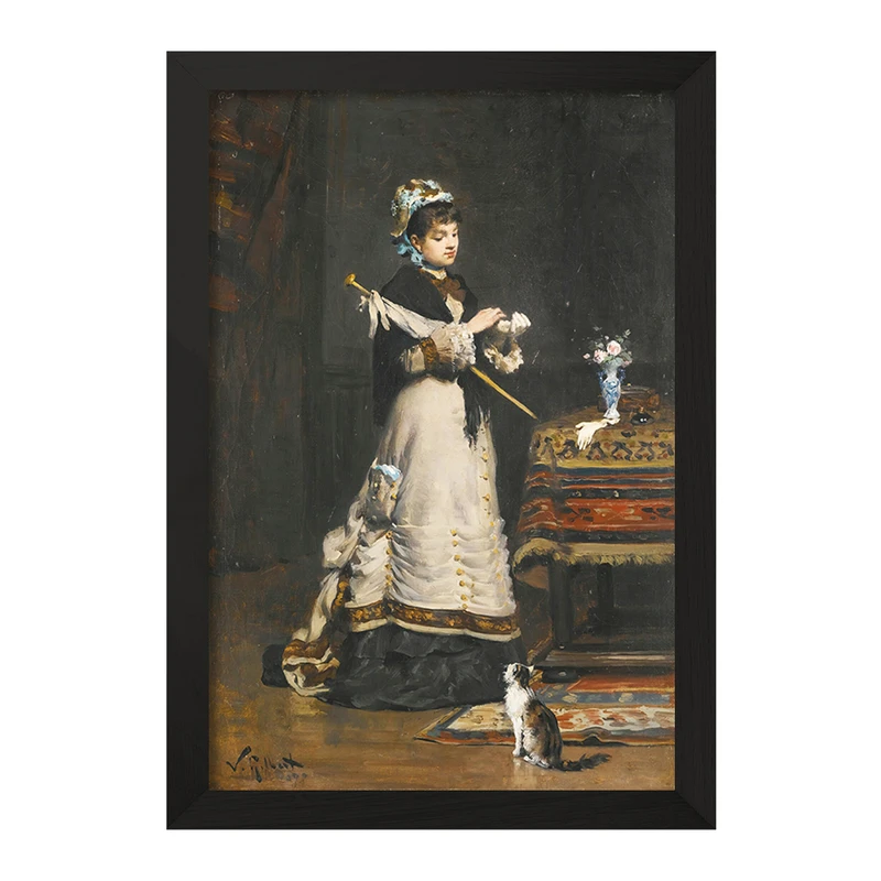 تابلو خندالو مدل نقاشی پس از بازدید اثر ویکتور گابریل گیلبرت کد F12245