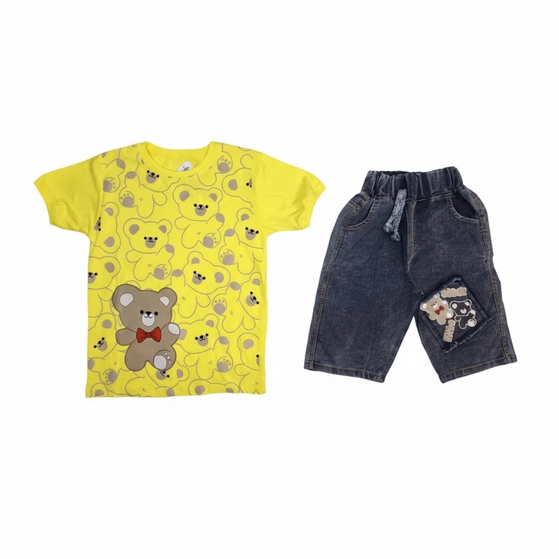 ست تی‌شرت آستین کوتاه و شلوارک پسرانه مدل 43