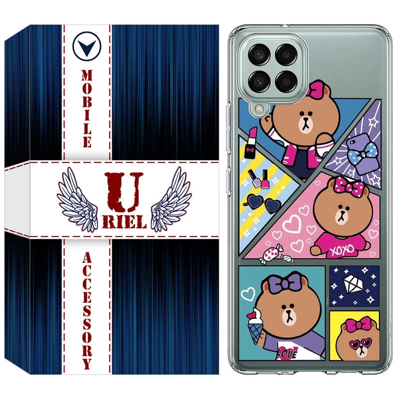 کاور یوریل مدل Clear کد 13 طرح Brown مناسب برای گوشی موبایل سامسونگ Galaxy A12 / A12 Nacho / M12 / F12