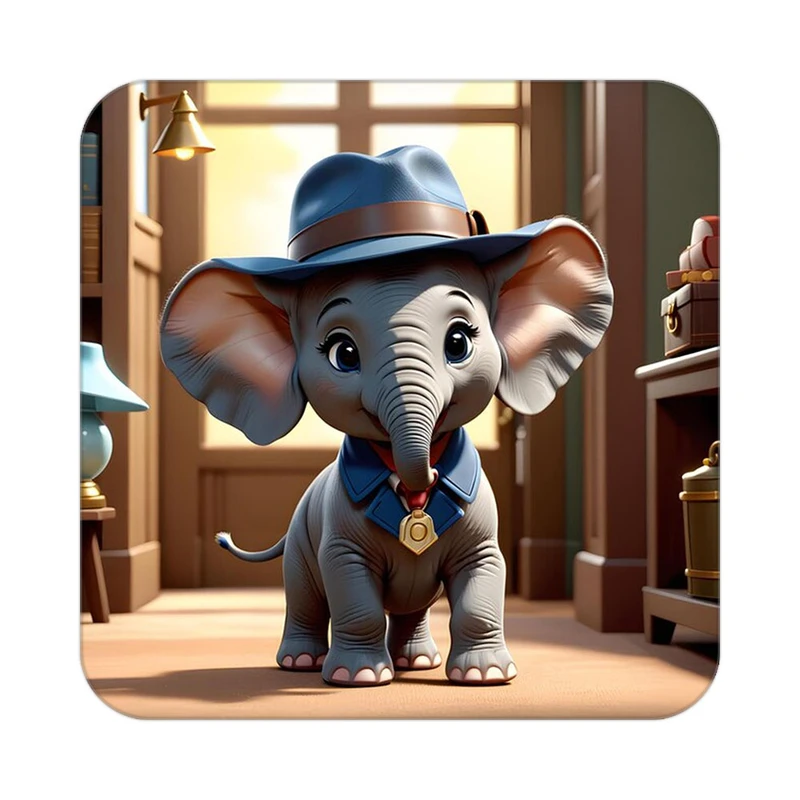 زیر لیوانی کاکتی طرح حیوانات کارتونی مدل mp28381