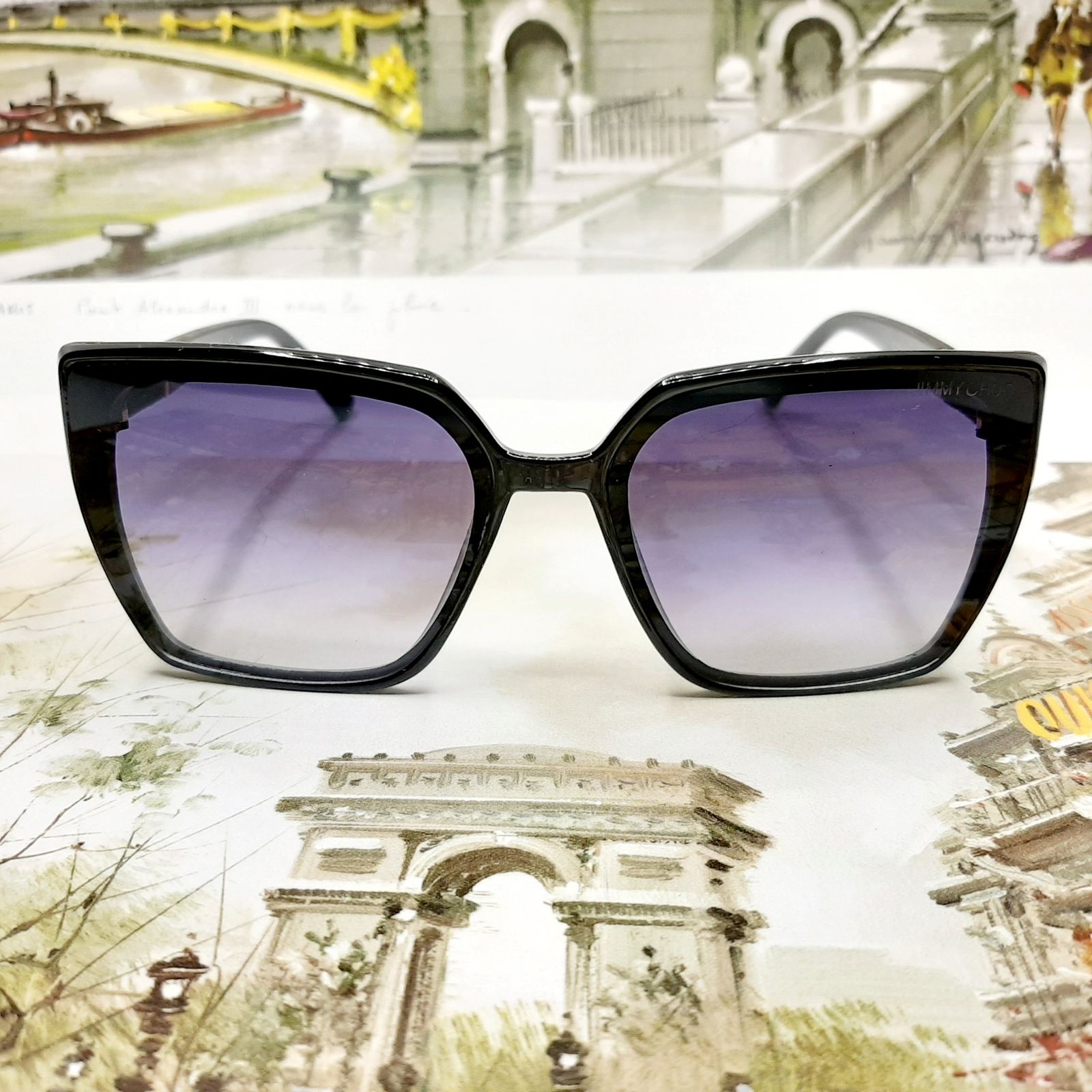 عینک آفتابی زنانه جیمی چو مدل JC1001blpu -  - 2